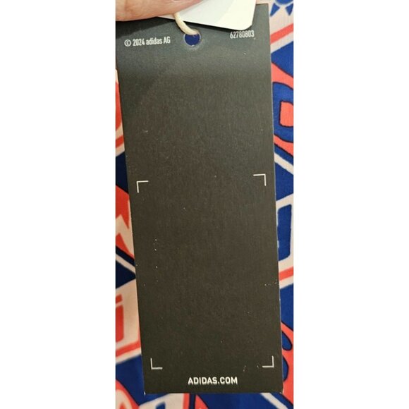 Adidas x Farm Rio Crop Long Sleeve Train Shirt Blue Red Kaleidoscope Size M NWT - Picture 12 of 13